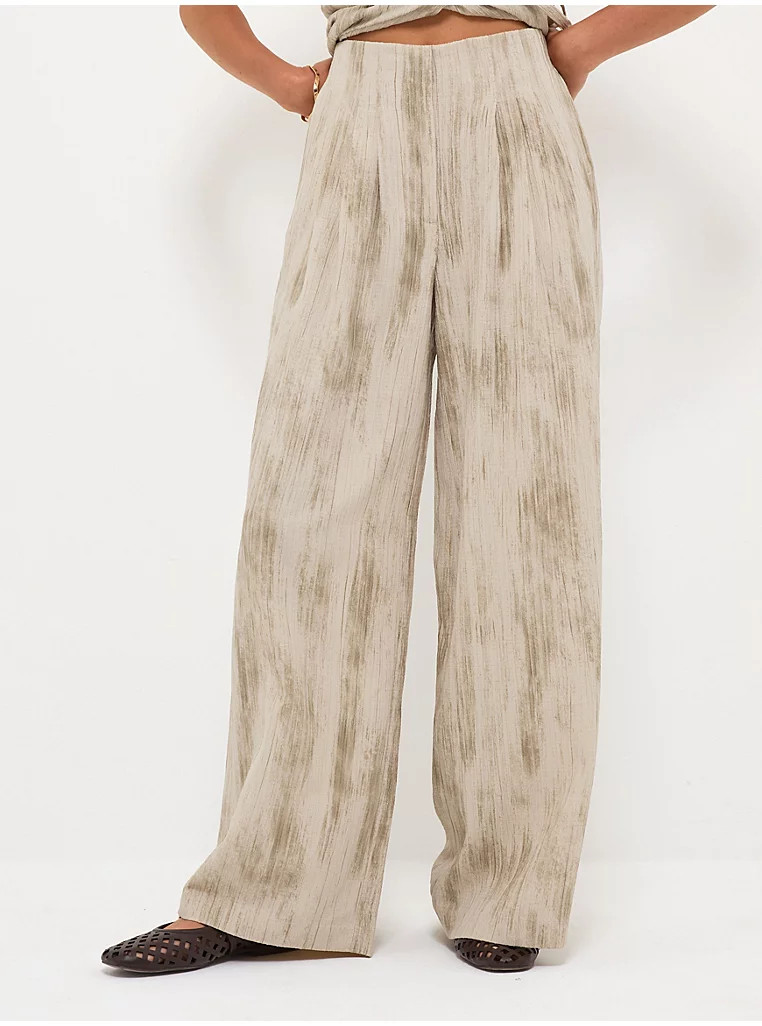 Taupe Textured Wide Leg Trousers | George