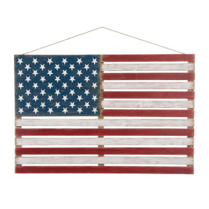 41.93" Wooden Patriotic Flag Wall Decor | Christmas Central