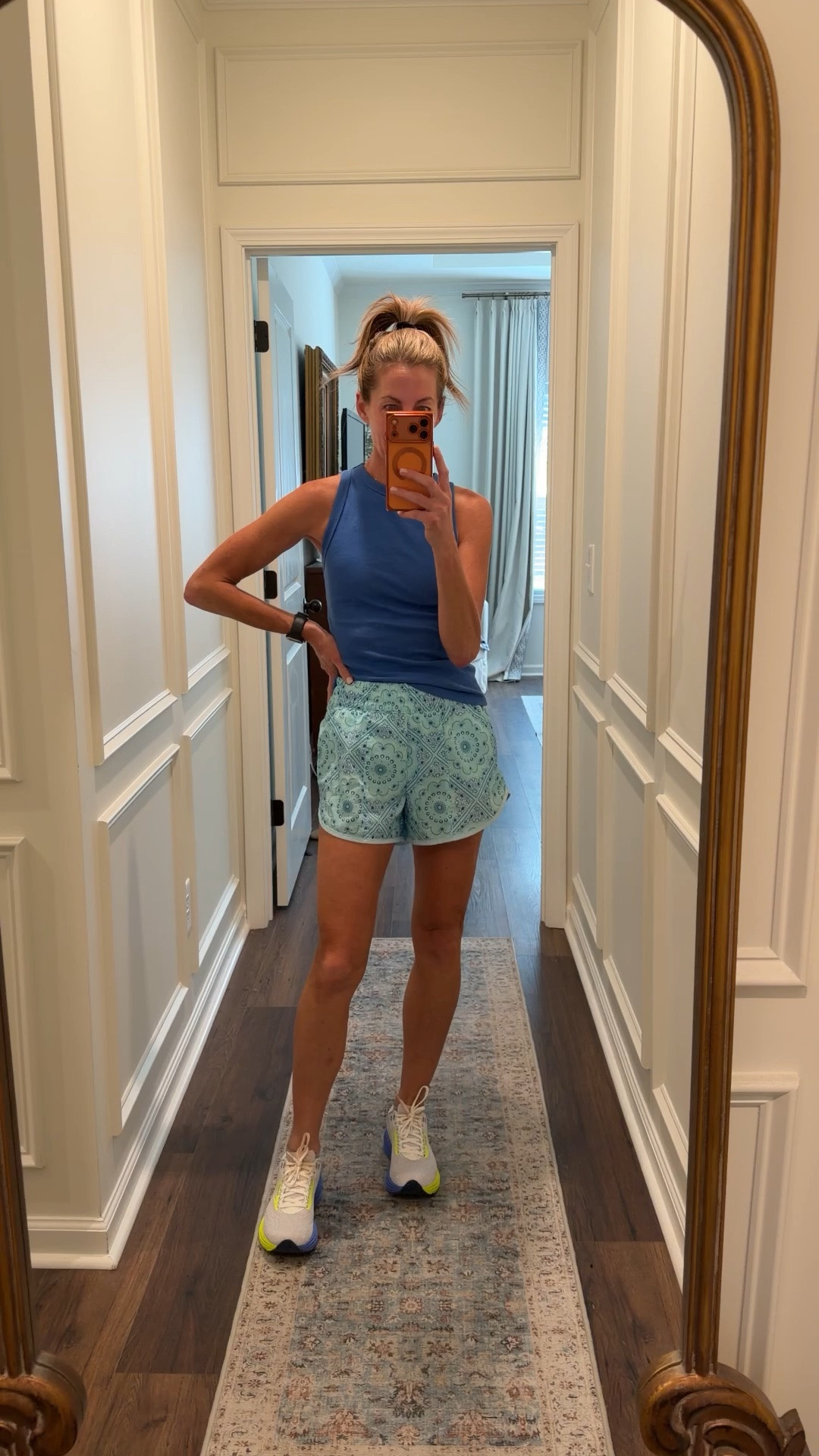 Morning workout Walmart tank @Target  shorts. #ad