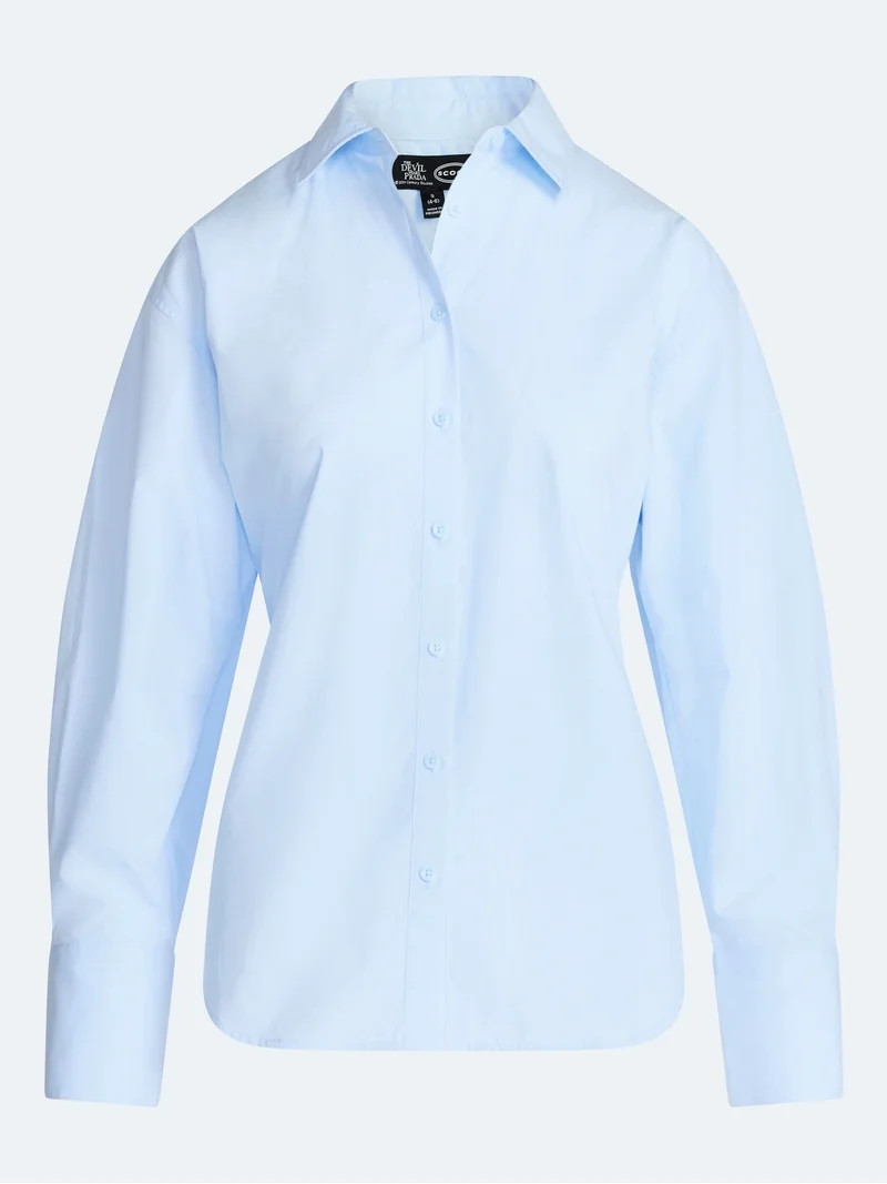 Devil Wears Prada Scoop Collection Women's and Women's Plus Lace Up Cotton Shirt, Sizes XS-4X | Walmart (US)