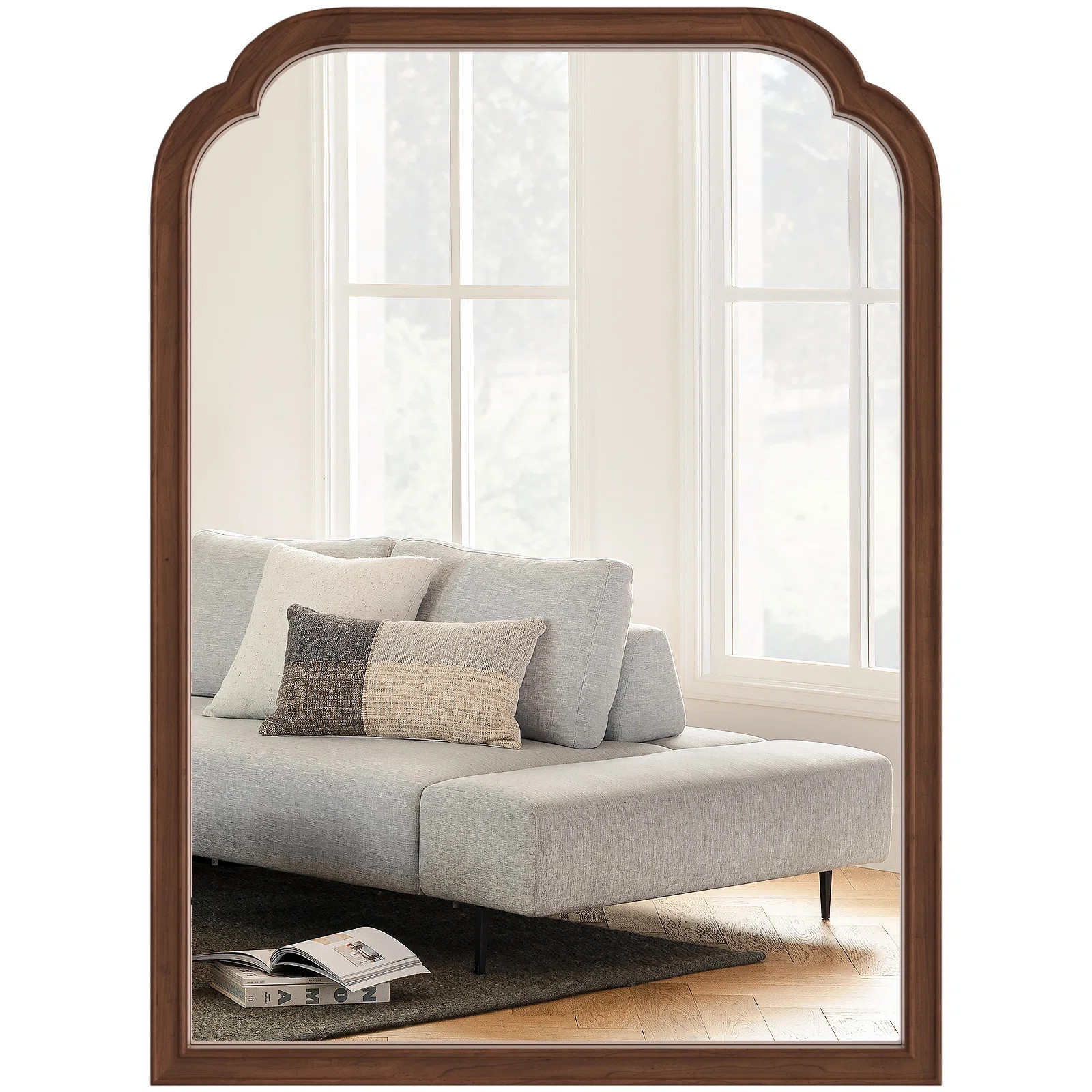 Winston Porter Ancalin Wood Accent Wall Mirror for Bathroom Bedroom Decorative Mirror & Reviews |... | Wayfair North America