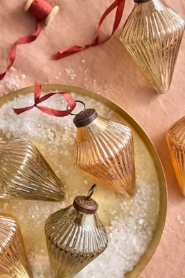 Luster Finial Glass Ornaments, Set of 6 | Terrain