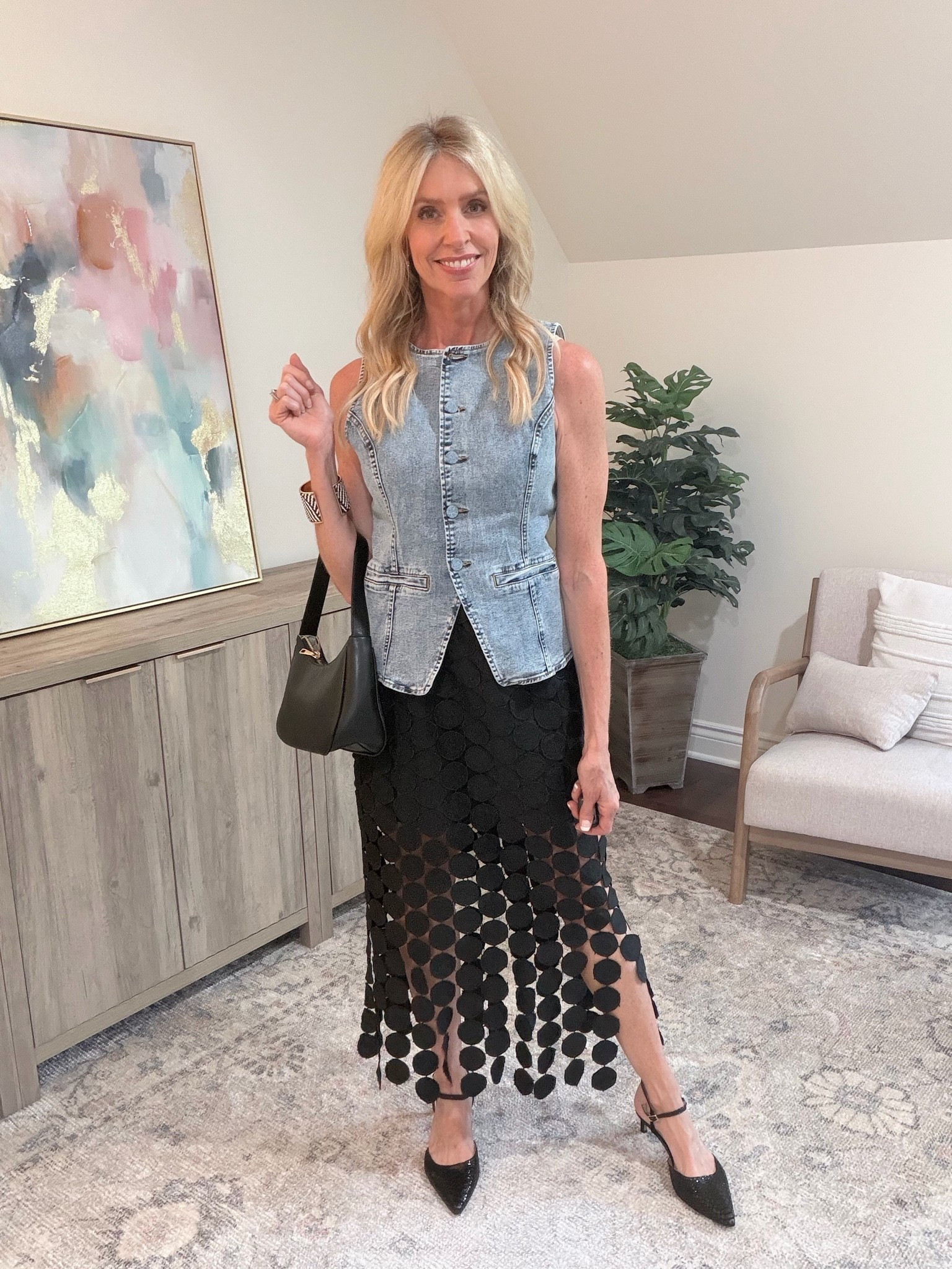 Bored with the basics? This Amazon maxi skirt is anything but basic! I love the under skirt and the hollowed out fringe trim elevates the look without giving away comfort. I styled it with an Amazon vest that is affordable and just like the more expensive brands!

 Fit is true to size and it comes in 10 colors and 4 sizes.

#LTKootd #LTKgrwm #LTKOver40