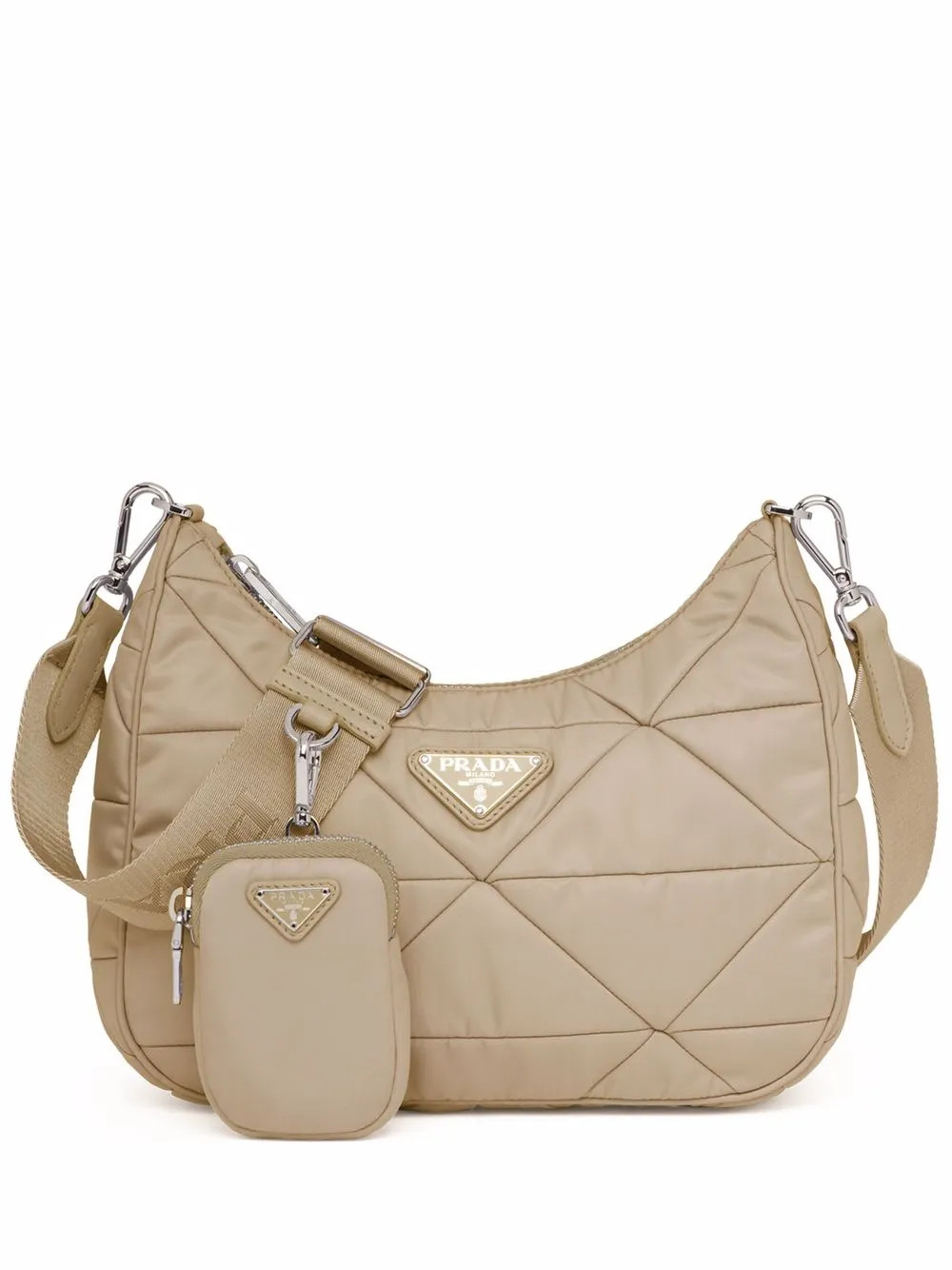 Prada Re-Nylon Quilted Shoulder Bag | Neutrals | FARFETCH | Farfetch Global