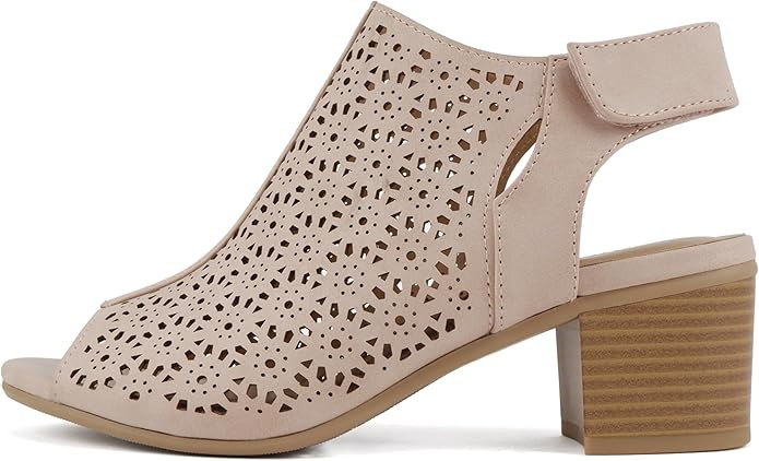 CITYCLASSIFIED “Elect” ~ Women’s Peep Toe Laser Cut Geometric Caged Slingback Ankle Strap L... | Amazon (US)