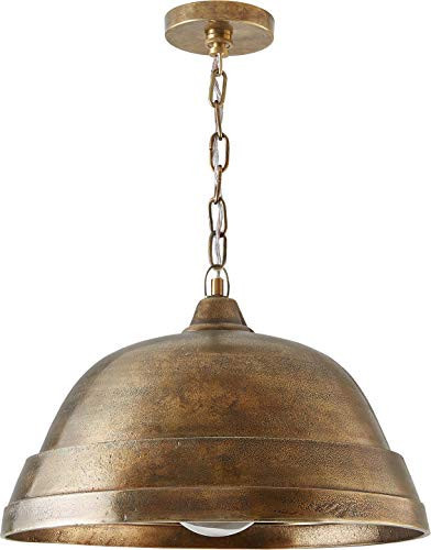 Capital Lighting 330311XB Sedona Handcrafted Sand-Cast Aluminum Industrial Metal Dome Pendant, 1-Light 100 Watts, 12" H x 18" W, Oxidized Brass | Amazon (US)