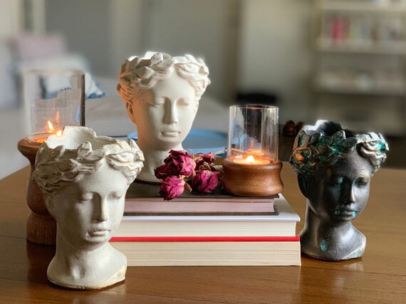 Greek Goddess Female Statue Head Concrete Flower Planter for | Etsy | Etsy (US)