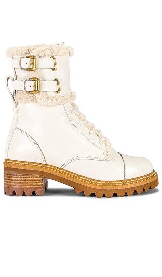 Mallory Boot in Ivory & Shearling Ivory | Revolve Clothing (Global)