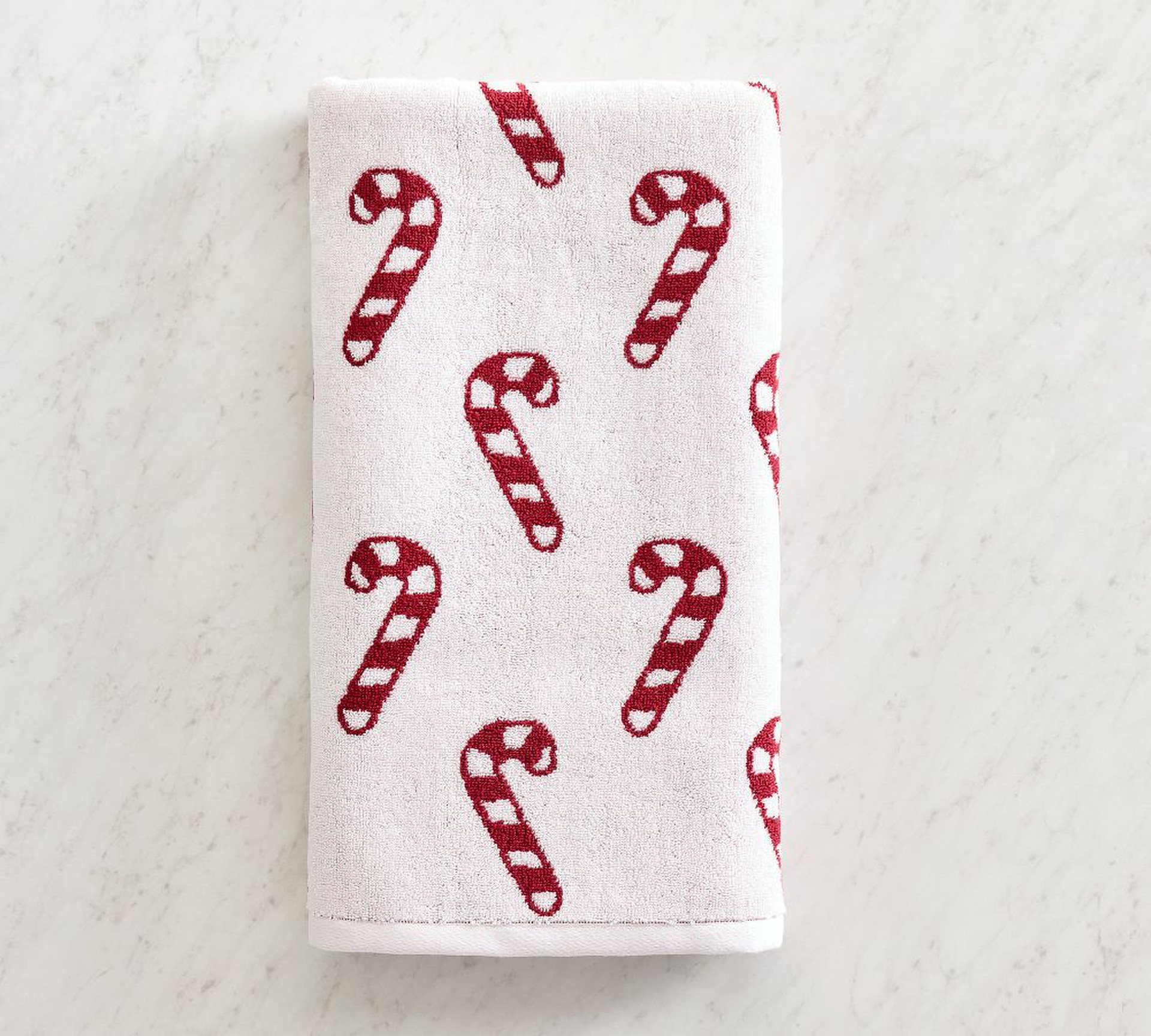 Candy Cane Jacquard Hand Towel | Pottery Barn UK
