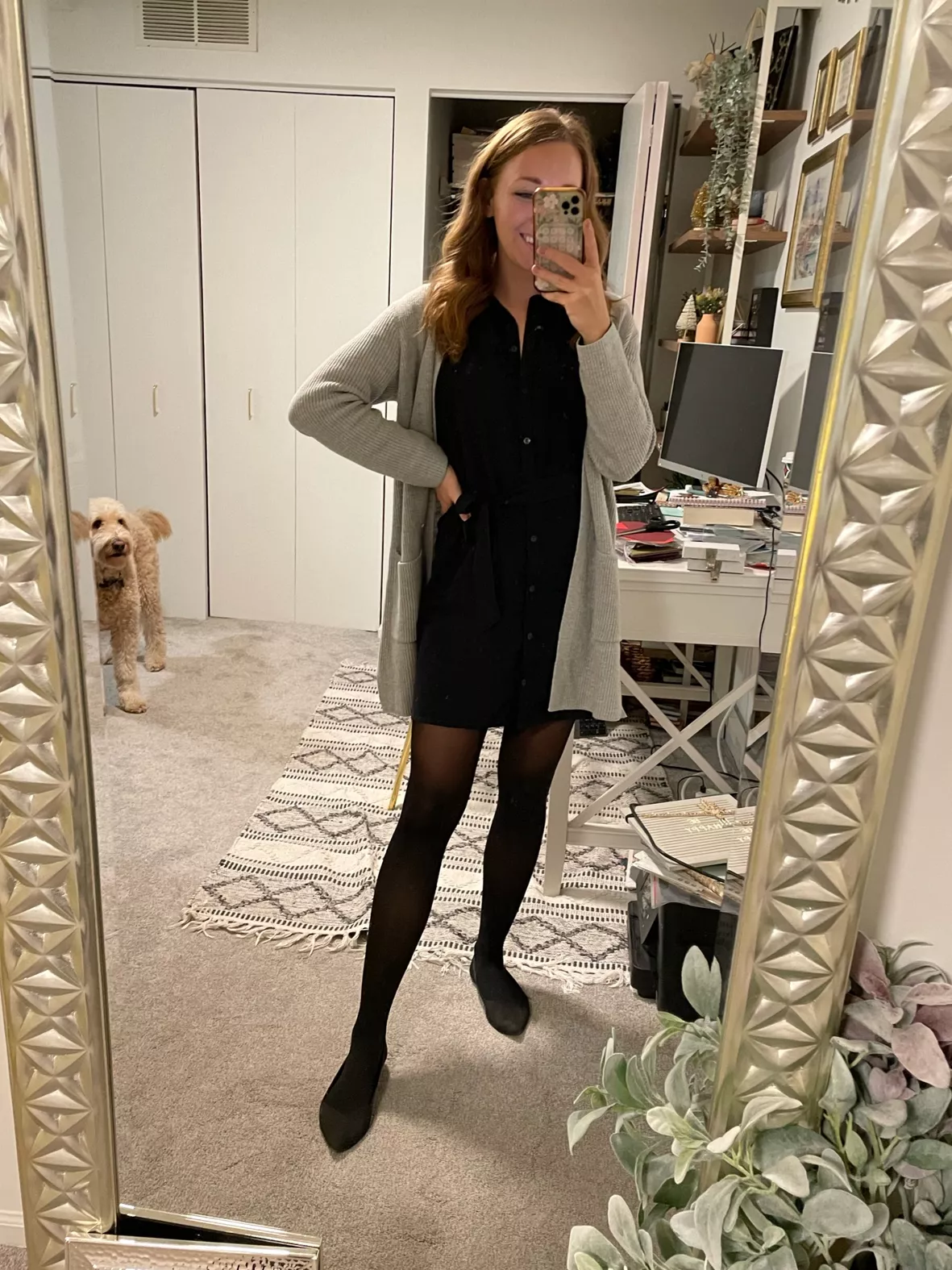 black dresses for work High Neck Pencil Dress Long Sleeve Midi Business attire Professional Wear women Simple office Dress Mandarincollarderess modest fall dresses for women plus size Allegra K Sheath Striped Work