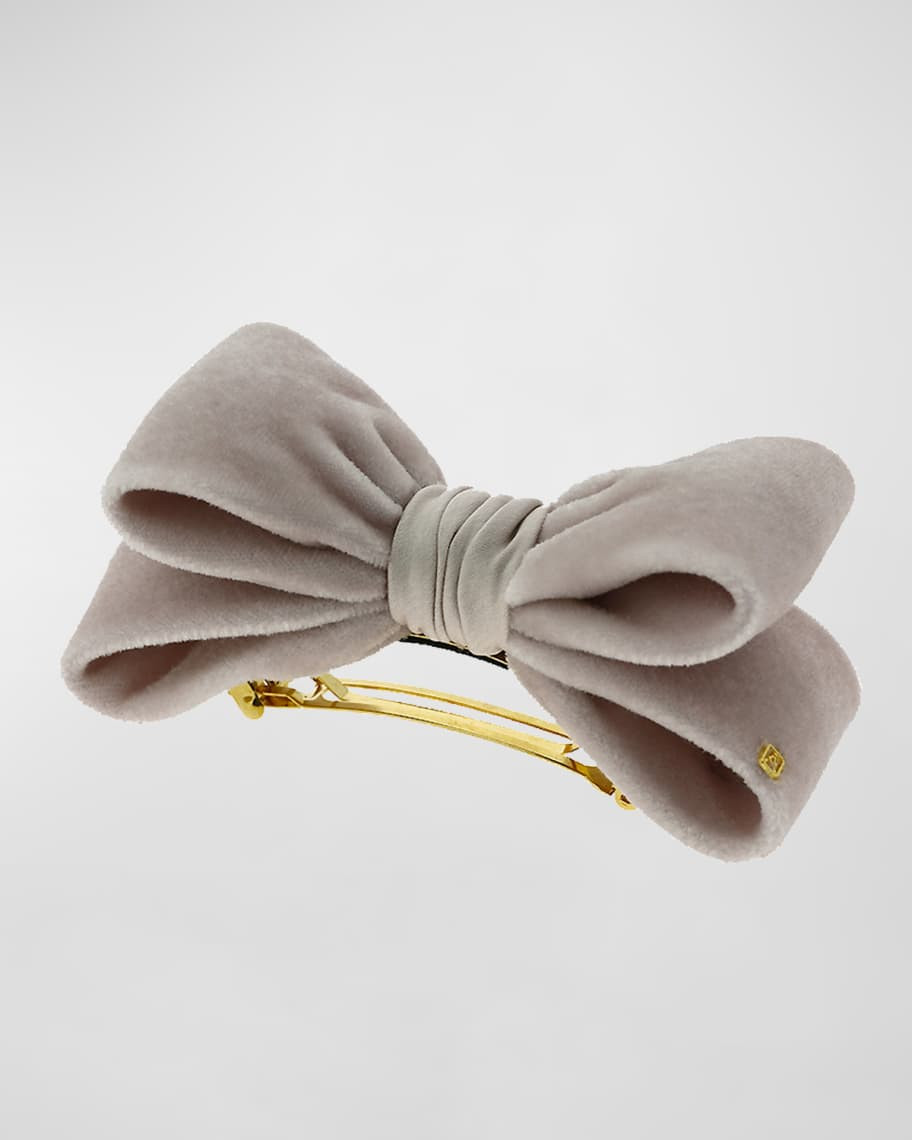 Alexandre de Paris Velvet Bow Barrette | Neiman Marcus