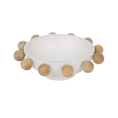 Norvell 13" Bowl With Large Wooden Knobs | Wayfair North America