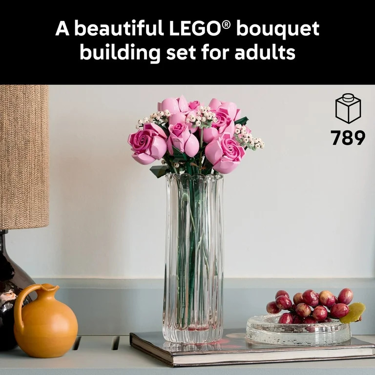 LEGO Botanicals Bouquet of Pink Roses Artificial Flowers - Building Set for Adults, Ages 18+ - Va... | Walmart (US)
