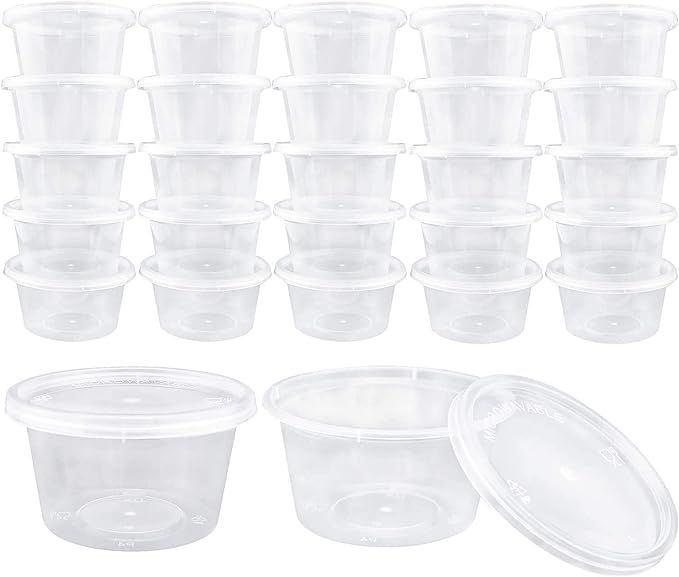 40 Pack Big Size Clear Slime Foam Ball Big Storage Containers with Lids (4oz) | Amazon (US)