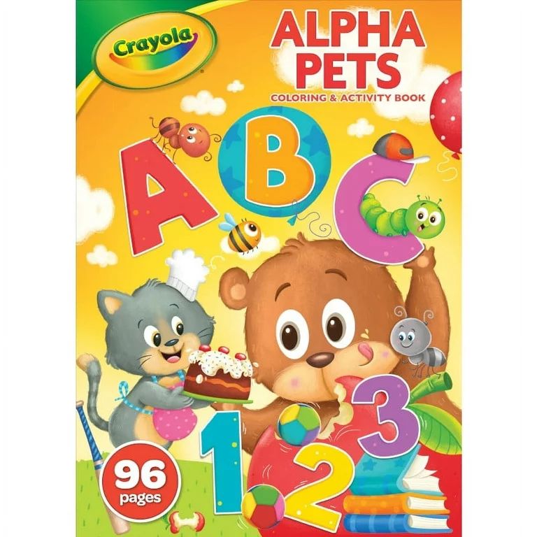 Crayola Alpha Pets 96pg Coloring Book with Stickers, Alphabet, Easter Basket Stuffers for Toddler... | Walmart (US)