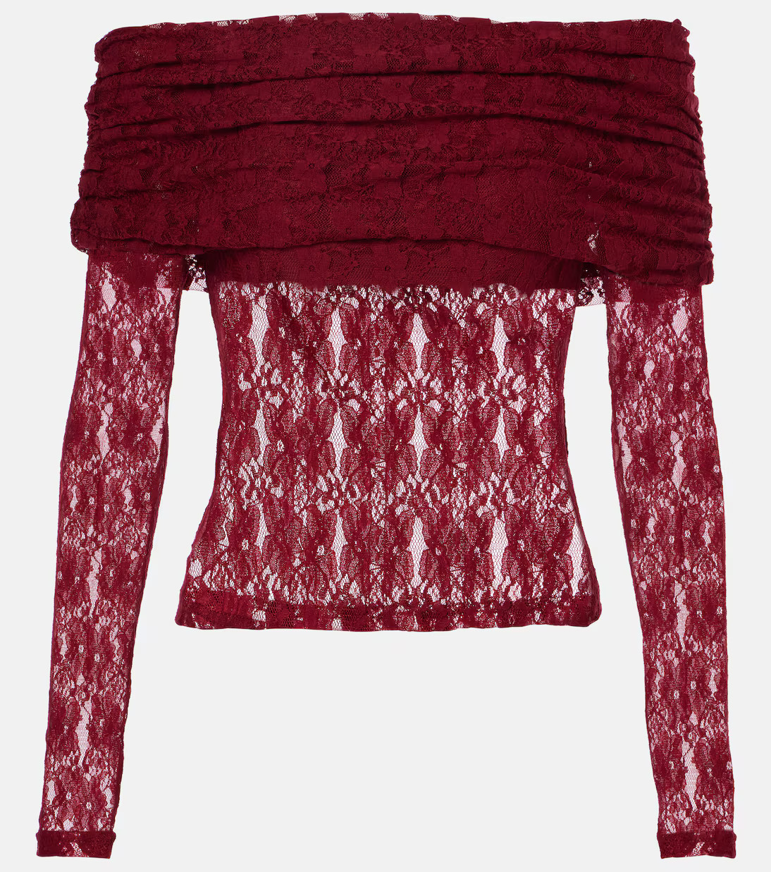 Ruched floral lace top | Mytheresa (UK)