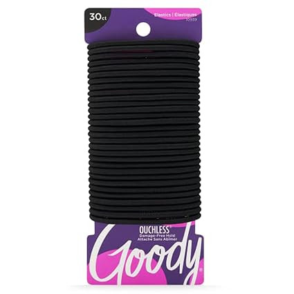 Goody Ouchless Elastic Hair Ties - 30 Ct, Black, 4MM Rubber Bands for Hair, Pain-Free Hair Access... | Amazon (US)