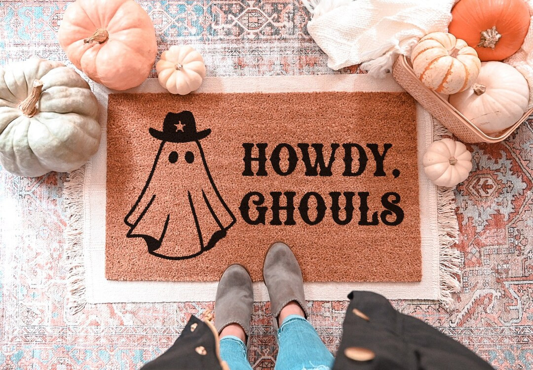 Howdy Ghouls Doormat, Funny Doormat, Halloween Door Mat, Ghost Doormat, Halloween Doormat, Funny ... | Etsy (US)