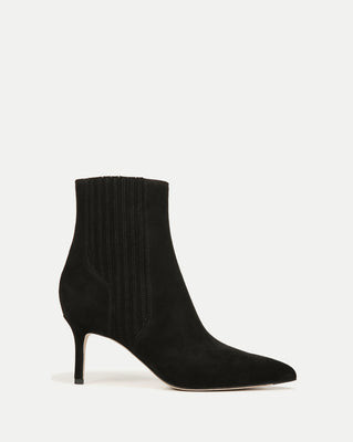 Veronica Beard Lisa Suede Mid-Heel Bootie Black | Veronica Beard