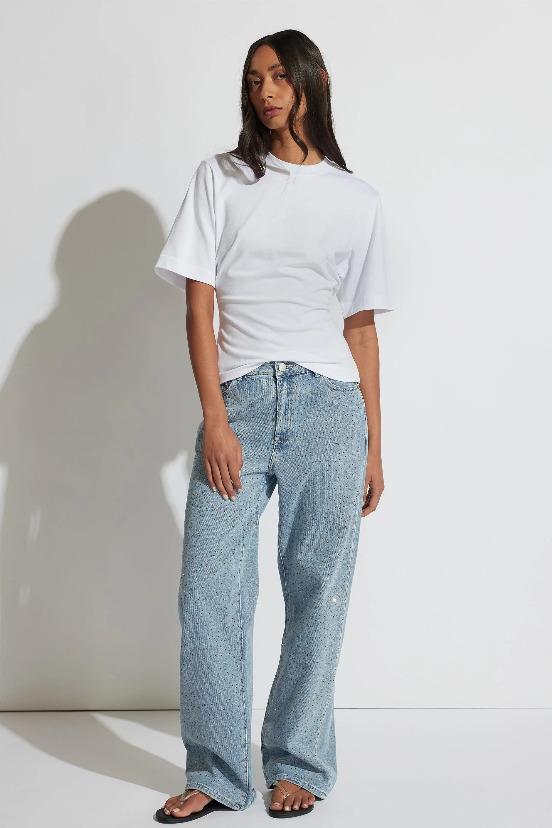 Maisy Structured Tee - Bright White | DECJUBA | DECJUBA