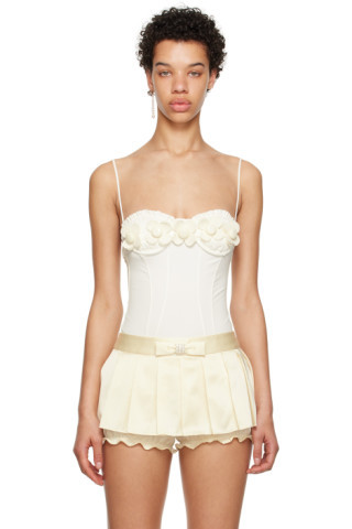 White Appliqué Bodysuit | SSENSE