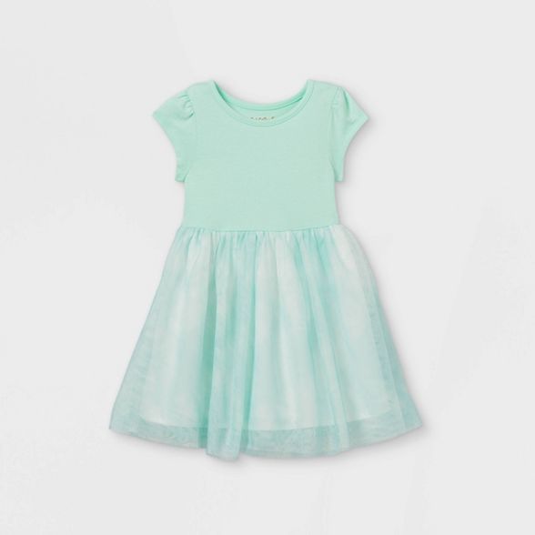 Toddler Girls' Tie-Dye Tulle Dress - Cat & Jack™ Aqua | Target