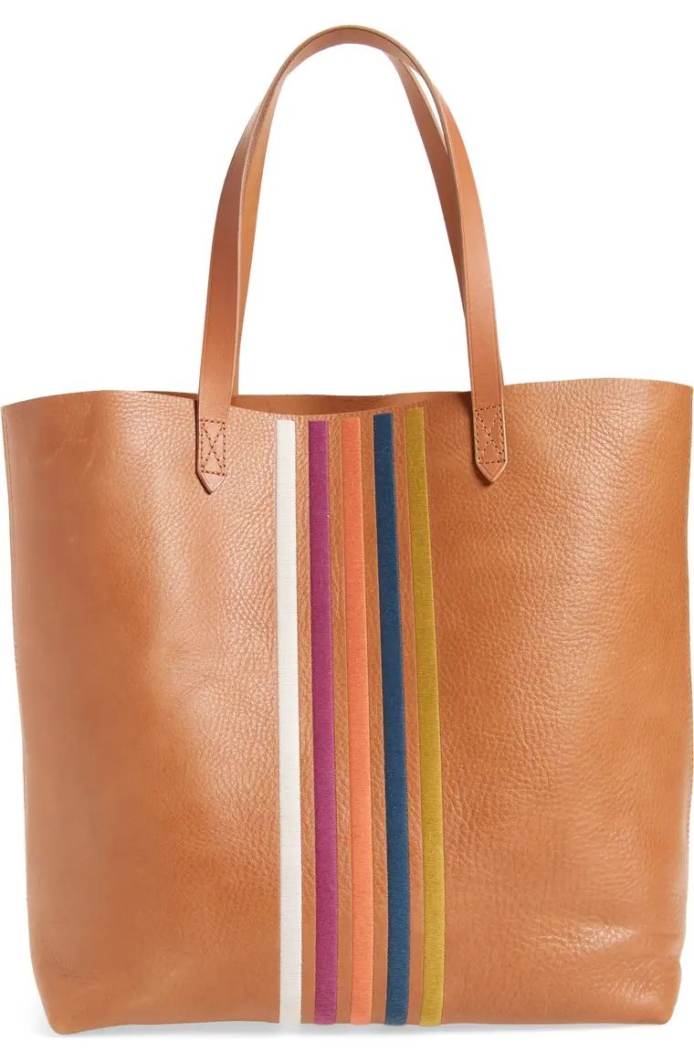 The Transport Stripe Embroidered Tote | Nordstrom