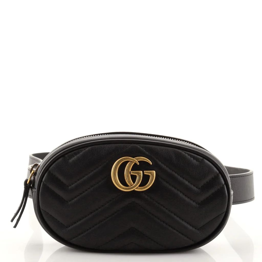 Gucci GG Marmont Belt Bag Matelasse Leather Black 1189211 | Rebag