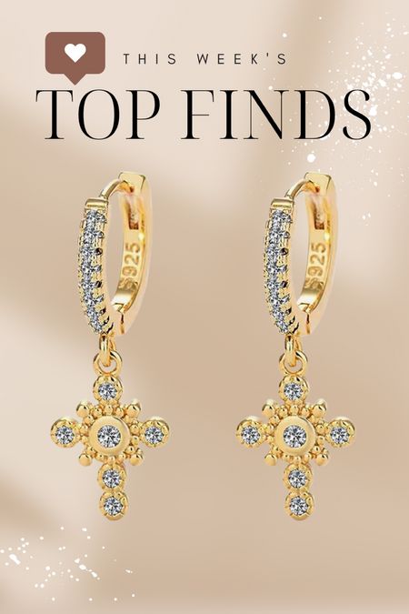 Cute cross earrings, faith jewelry 
Cross dangle Huggies 

#LTKSeasonal #LTKunder50
