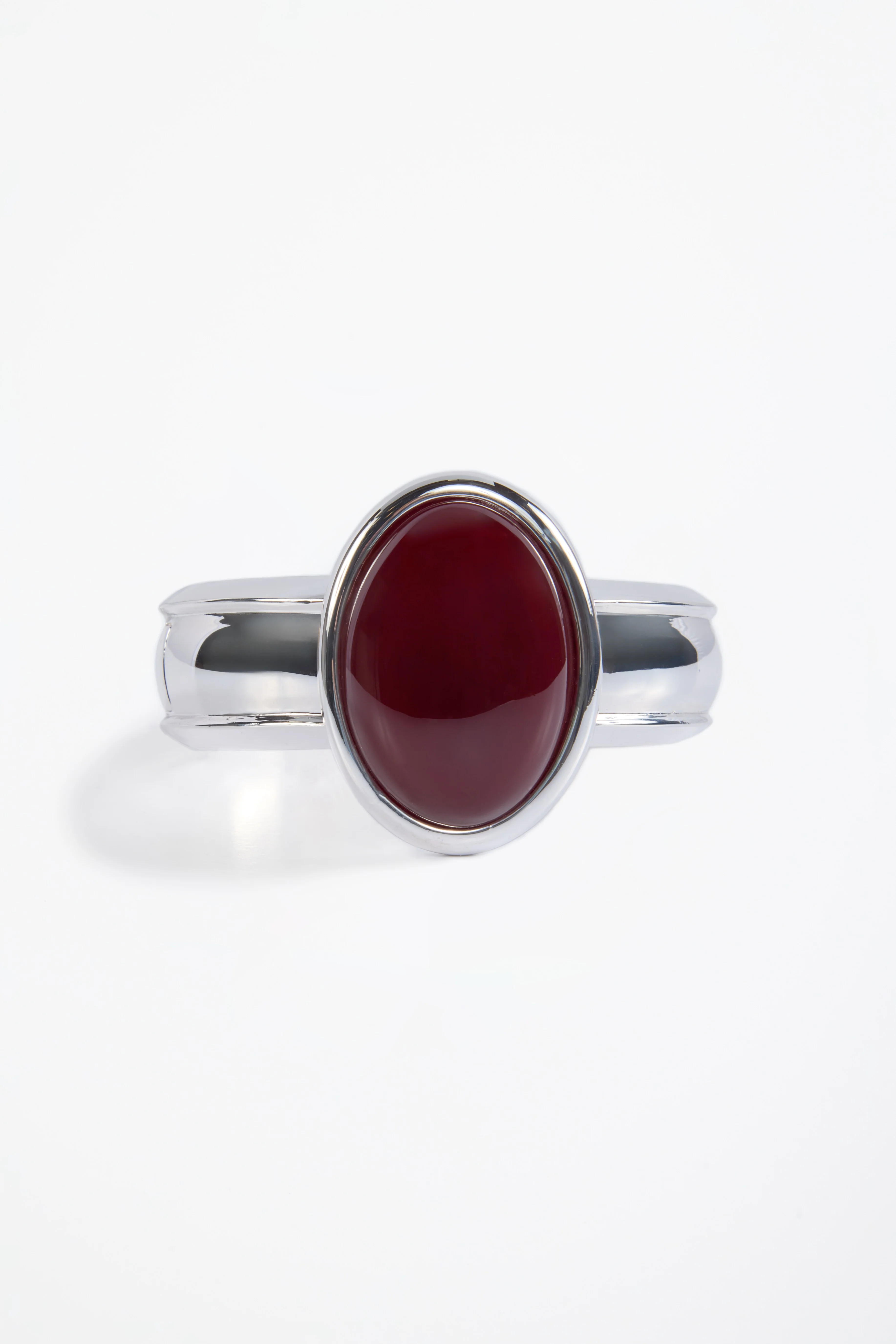 Stone Cuff (Silver/Oxblood) | SAME