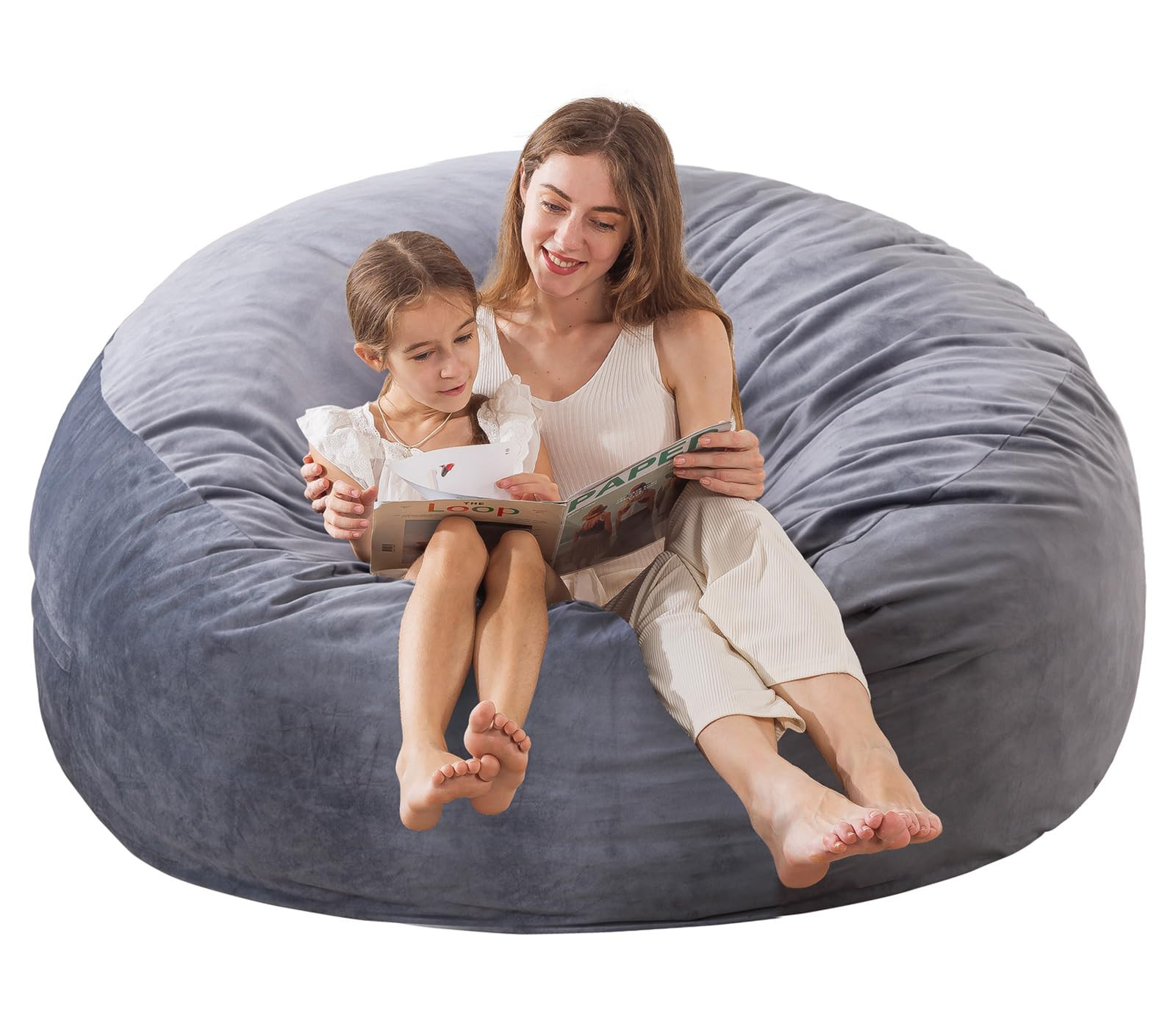 Large Bean Bag Chair for Adults/Kids with Filling, 3 ft Memory Foam Bean Bag Chairs with Filler I... | Amazon (US)