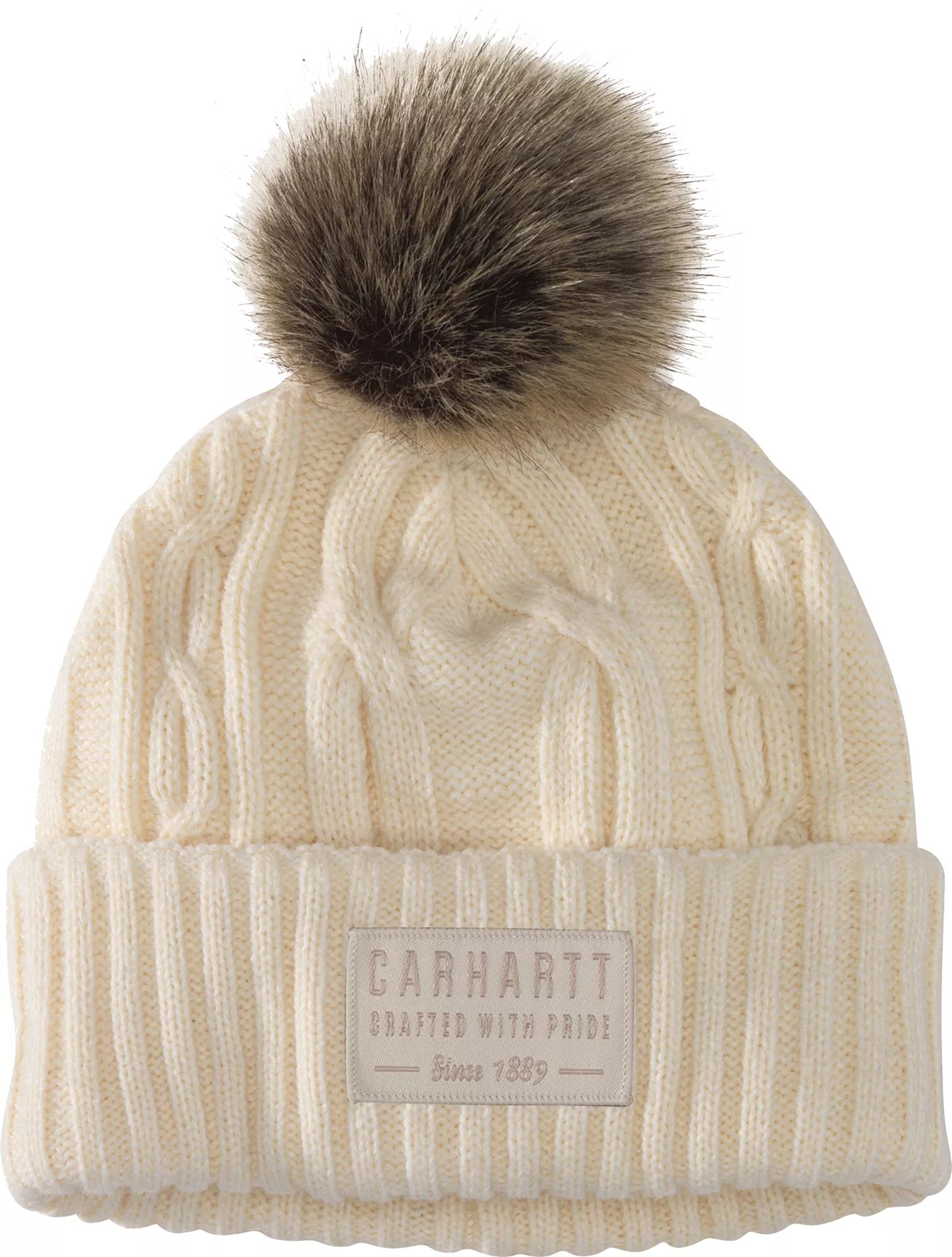 Carhartt Women's Cable Knit Pom Beanie, Winter White | Dick's Sporting Goods