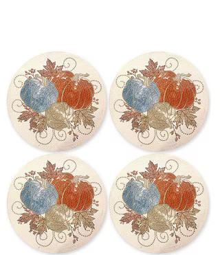 Harvest Gilded Pumpkins Placemats, Set of 4 | Dillard's