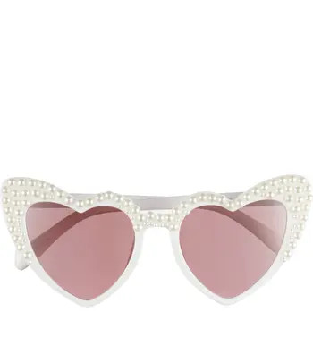 Heart Shaped Imitation Pearl Sunglasses | Nordstrom