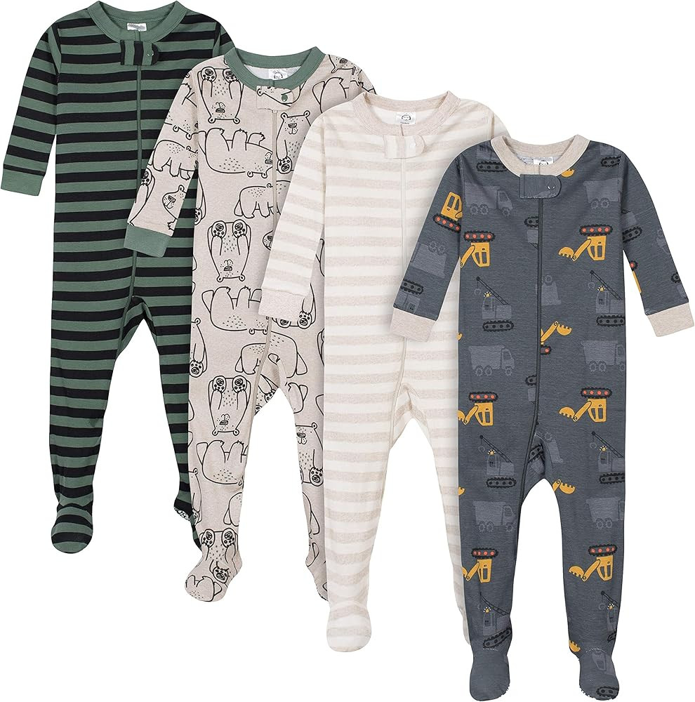 Gerber baby-boys Baby-boys 4-pack Footed Pajamas | Amazon (US)