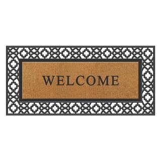 TrafficMaster Rubber Molded Coir Door Mat 22 in. x 47 in. with Welcome Printed-HDP 00192 - The Ho... | The Home Depot