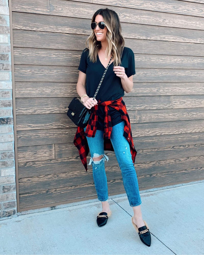 V-Neck Drapey Legging Tee | Abercrombie & Fitch (US)