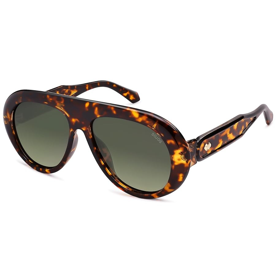 SOJOS Trendy Oversized Polarized Aviator Sunglasses Womens Men Retro Vintage 70s Style UV Protect... | Amazon (US)