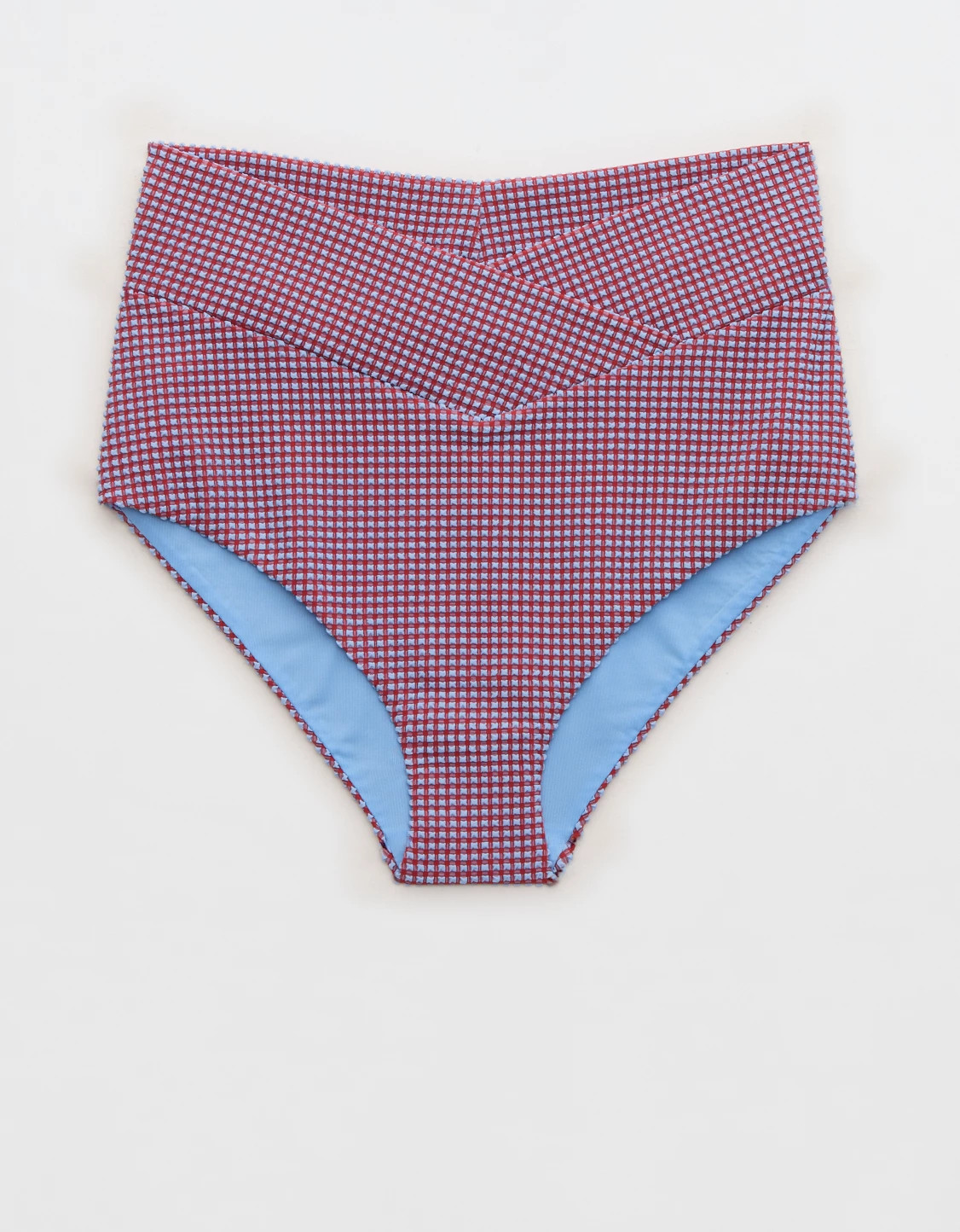Aerie Gingham High Waisted Full Coverage Bikini Bottom | Aerie
