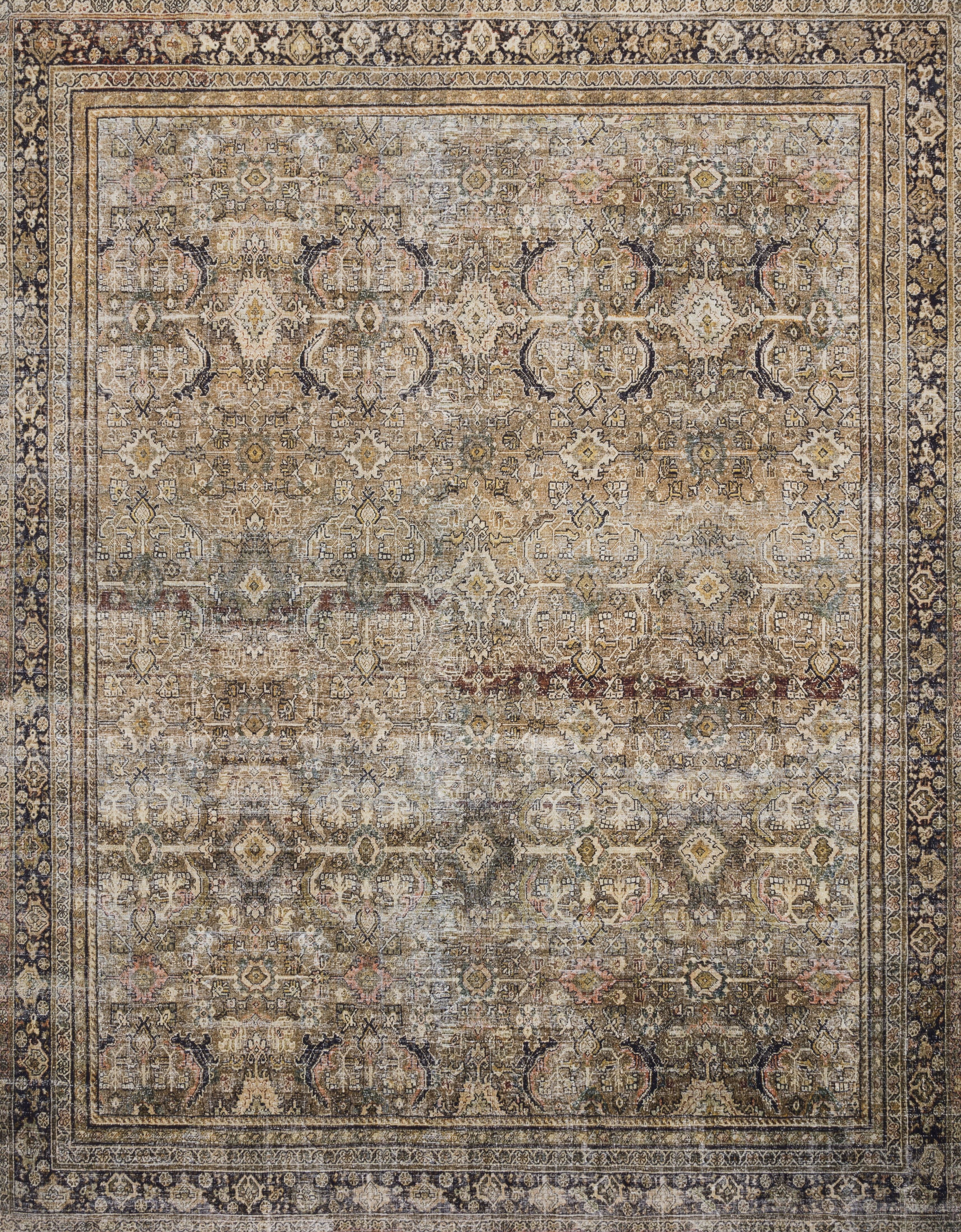 Loloi II Layla Printed Oriental Distressed Olive / Charcoal Area Rug | Walmart (US)