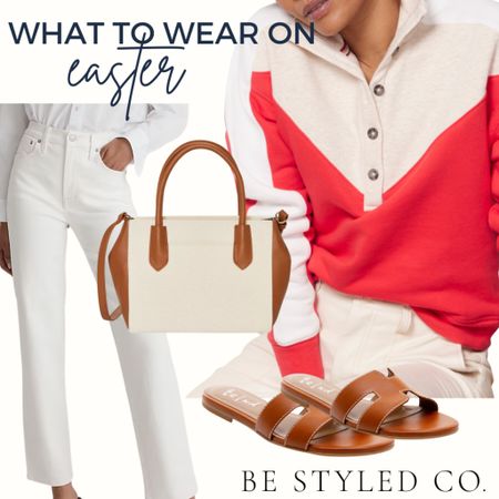 Easter outfit ideas - casual spring look - white jeans - spring sweatshirt 

#LTKSeasonal #LTKstyletip #LTKFind
