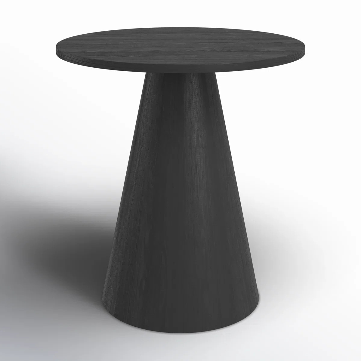 Carnisha 24 Inch Round Black Pedestal End Table | Wayfair North America