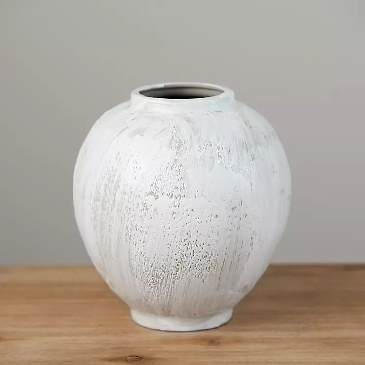 White Painted Rotund Vase, 10 in. | Kirkland's Home
