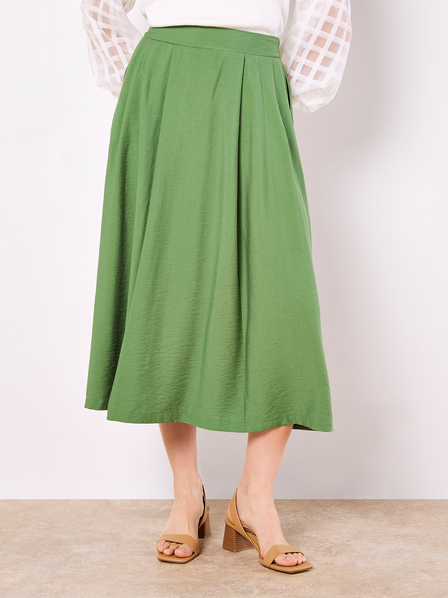 Pleated A-Line Midi Skirt | Apricot Clothing | Apricot (UK)
