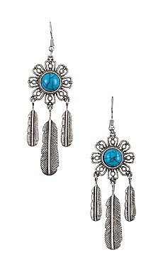 8 Other Reasons Western Turquoise Earring in Silver & Turquoise from Revolve.com | Revolve Clothing (Global)