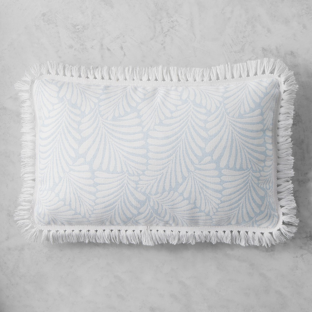 Frond Outdoor Pillow Cover, Light Blue | Williams-Sonoma