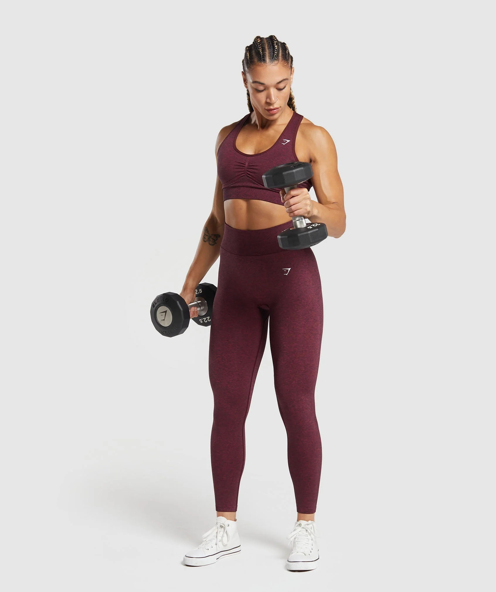 Gymshark Lift Contour Seamless Leggings - Vintage Pink/Black Marl | Gymshark (Global)