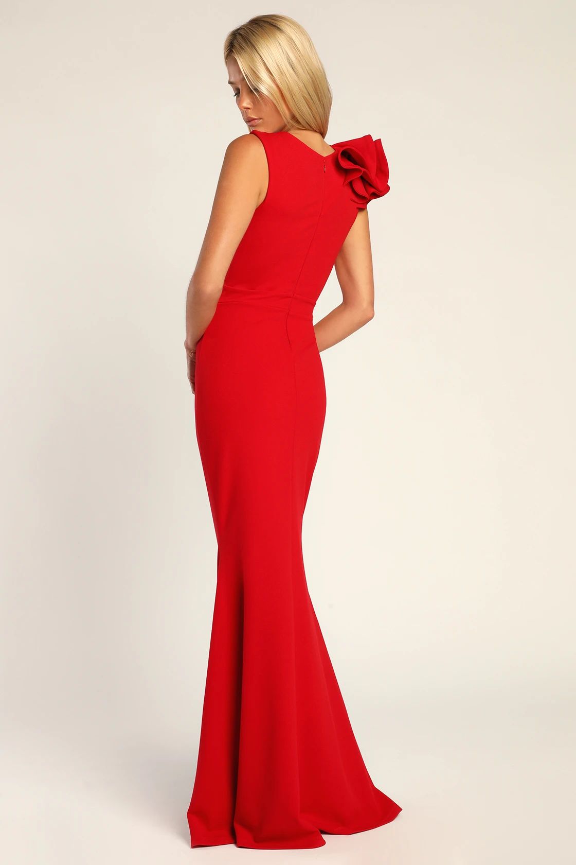 Lucette Red Sleeveless Ruffled Mermaid Maxi Dress | Lulus