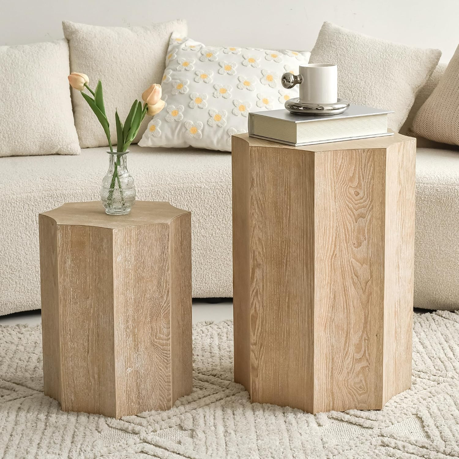 Nesting Coffee Table Set of 2,Nesting Tables for Living Room,Fully Assembly | Amazon (US)