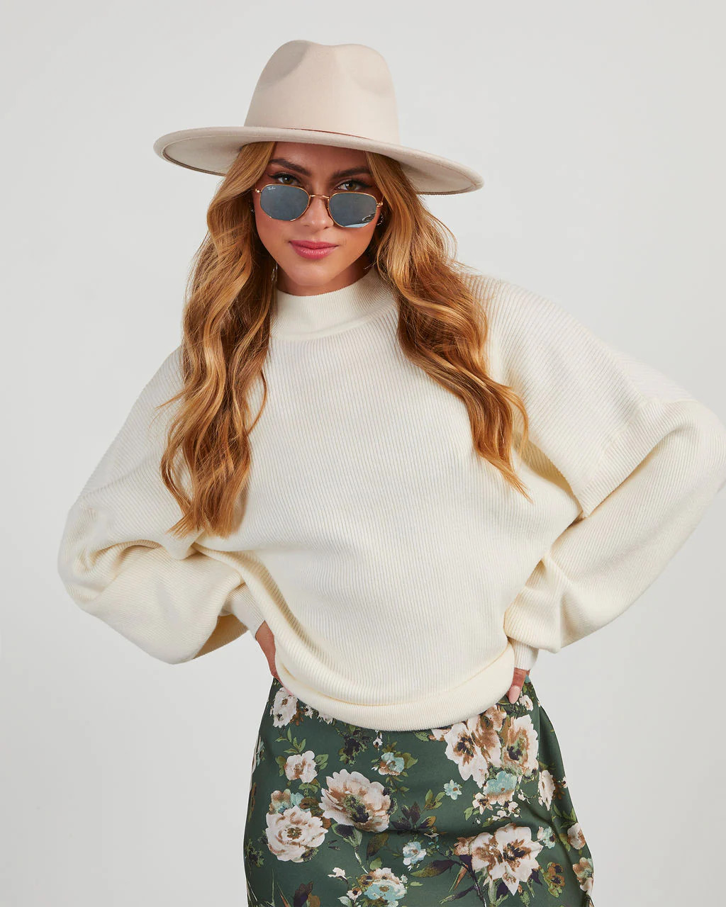 Russ Mock Neck Ribbed Sweater | VICI